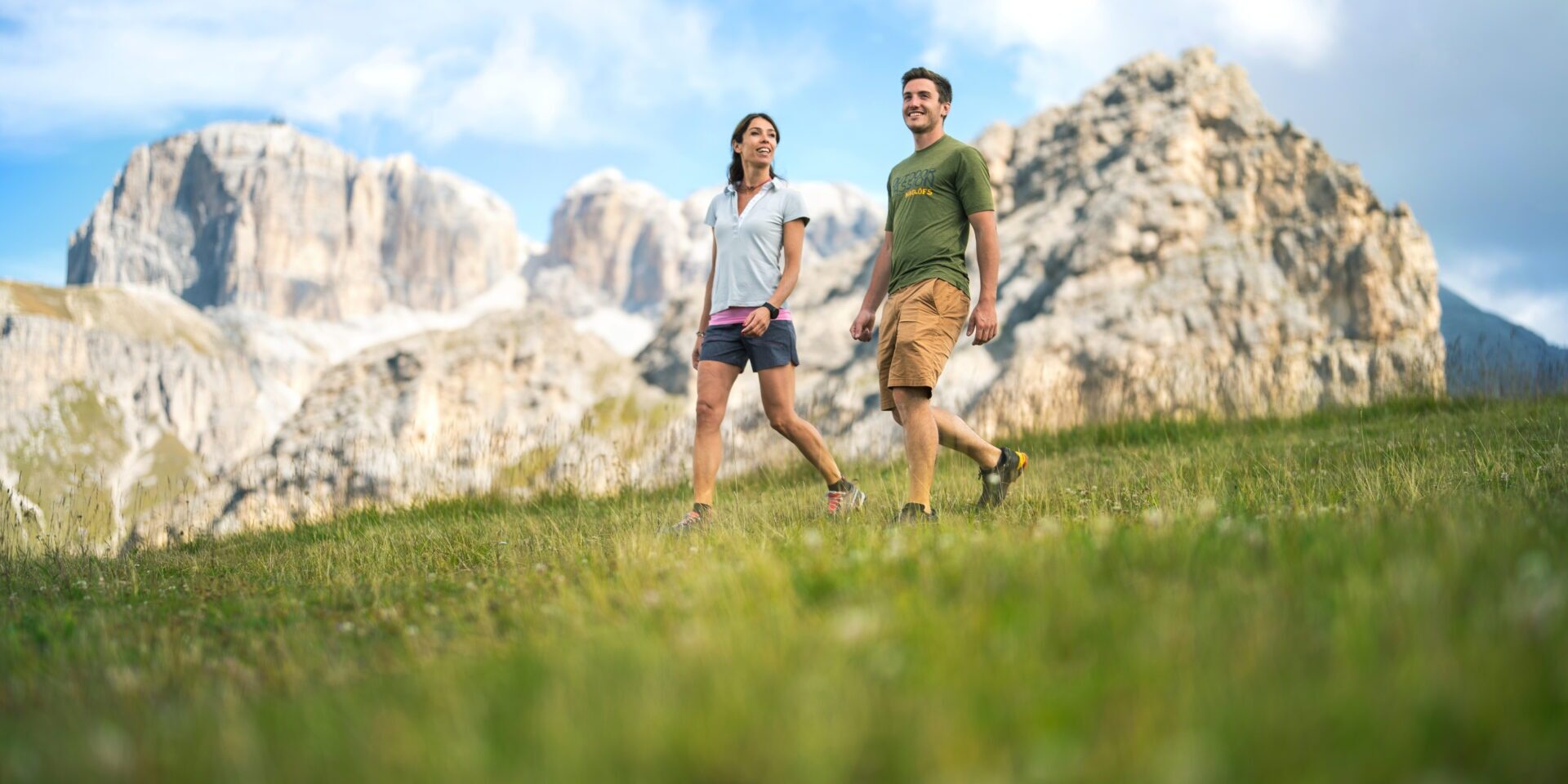 Sass Pordoi and Sella waterfalls